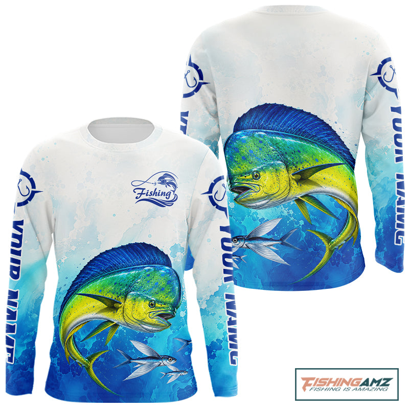 Mahi Mahi Fishing Long Sleeve Gift For Men Deep Sea Saltwater Angler Ocean Adventure 
