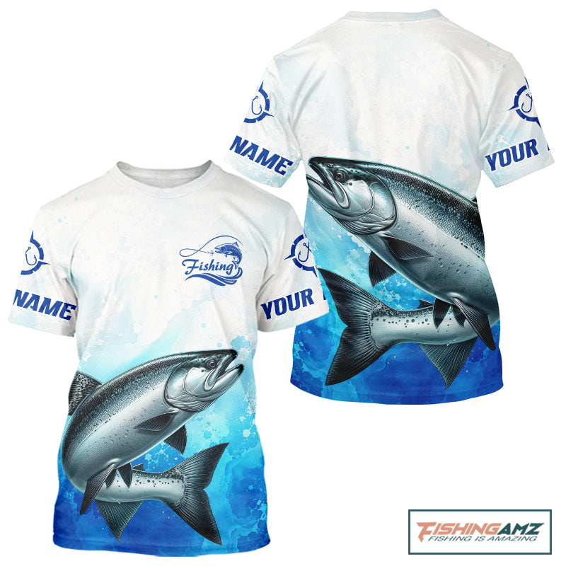 Chinook Salmon Fishing T-Shirts Gift For Men Deep Sea Saltwater Angler Ocean Adventure 