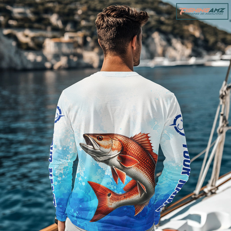 Redfish Fishing Long Sleeve Gift For Men Deep Sea Saltwater Angler Ocean Adventure 