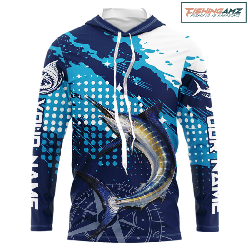 Custom Marlin Long Sleeve Fishing Shirts For Men, Design Marlin Fishing Jerseys NHT466