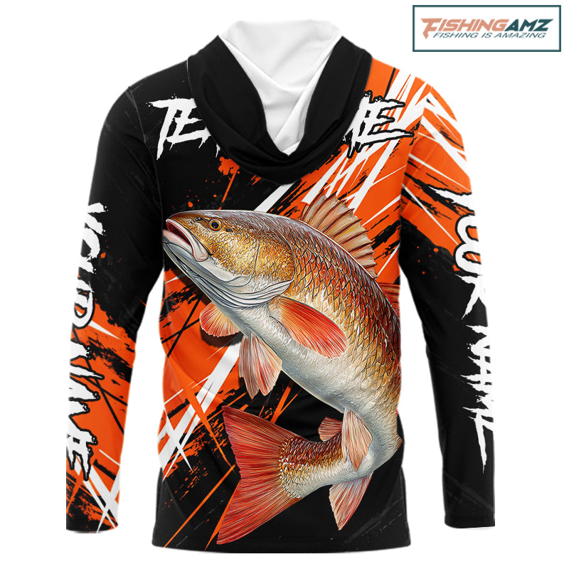 Personalized Redfish Fishing Tournament , Red Drum Saltwater Fishing Shirts Long Sleeve NHT467