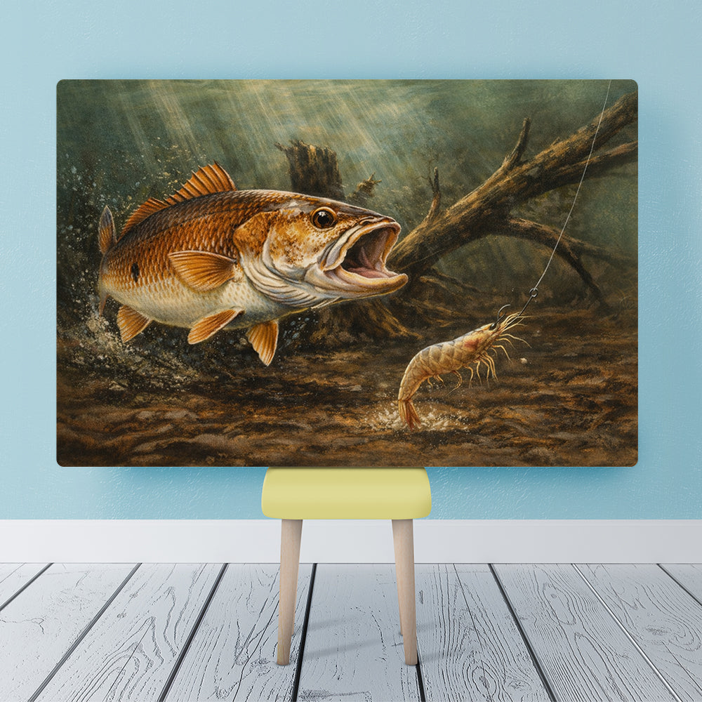 Redfish Fishing Canvas Wall Art – Redfish Hunting Shrimp Underwater NHT472