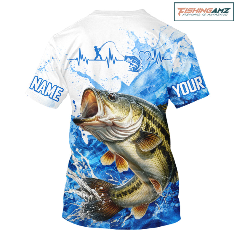 Bass Fishing Shirts Short Sleeve, Ice Fishing Shirt For Men, Largemouth Bass Fishing Apparel NHT1383