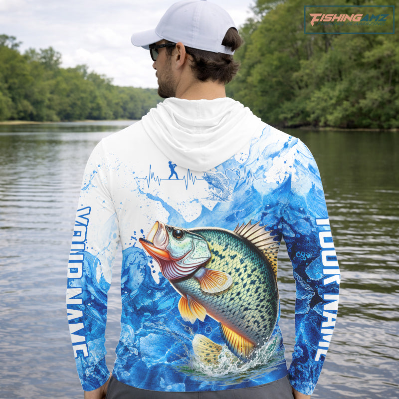 Crappie Fishing Shirts Hooded, Ice Fishing Long Sleeve Shirt For Men, Crappie Fishing Apparel NHT1384