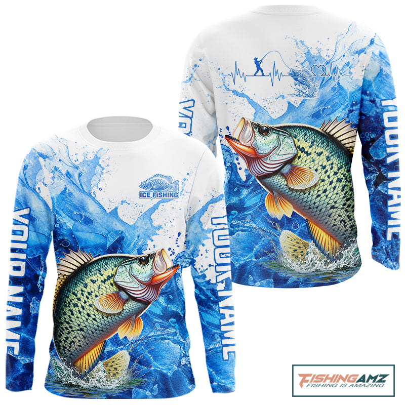 Crappie Fishing Shirt, Ice Fishing Long Sleeve Shirt For Men, Crappie Fishing Apparel NHT1384