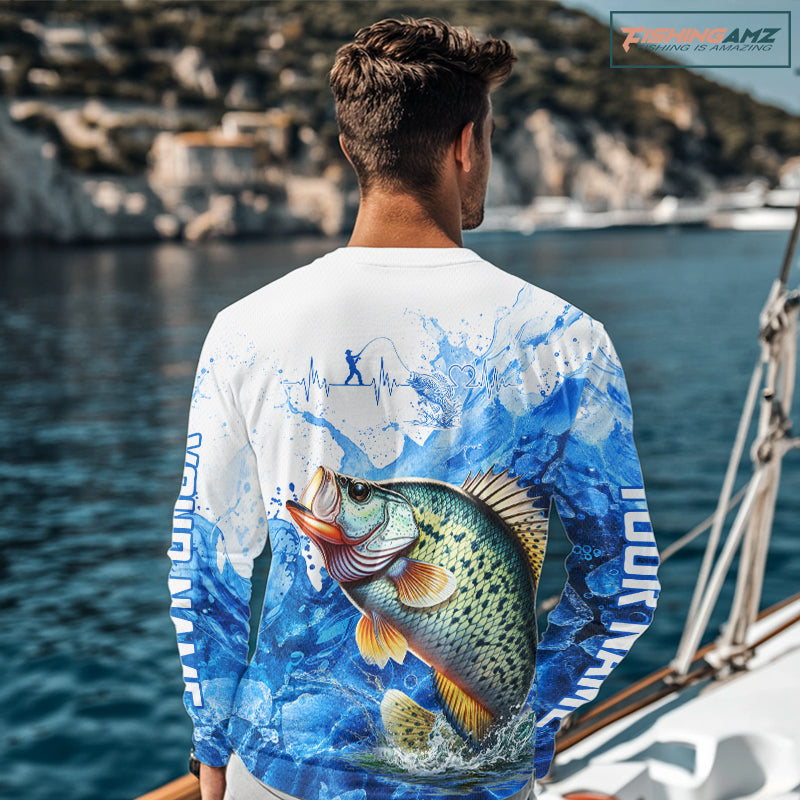 Crappie Fishing Shirt, Ice Fishing Long Sleeve Shirt For Men, Crappie Fishing Apparel NHT1384