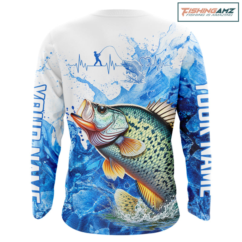 Crappie Fishing Shirt, Ice Fishing Long Sleeve Shirt For Men, Crappie Fishing Apparel NHT1384