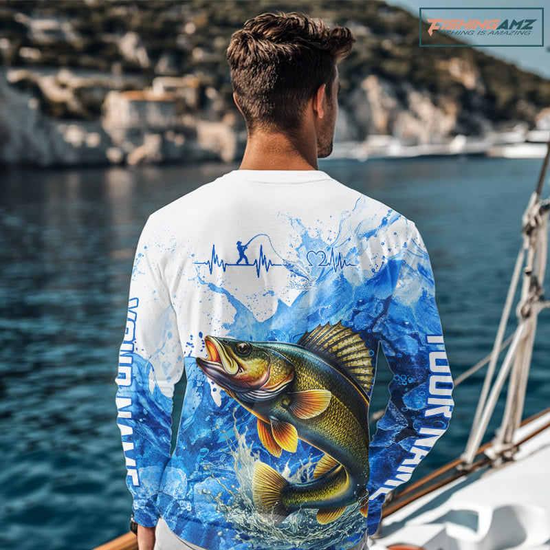 Walleye Fishing Shirt, Ice Fishing Long Sleeve Shirt For Men, Walleye Fishing Apparel NHT1385