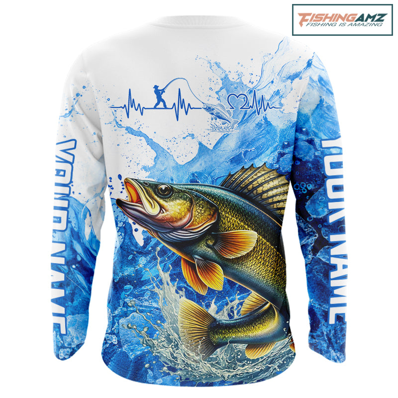 Walleye Fishing Shirt, Ice Fishing Long Sleeve Shirt For Men, Walleye Fishing Apparel NHT1385