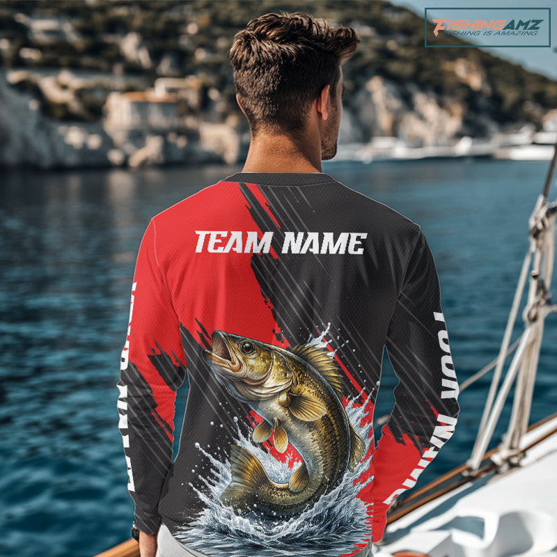 Walleye Fishing Long Sleeve Tournament Shirts, Personalized Walleye Fishing Jerseys NHT585