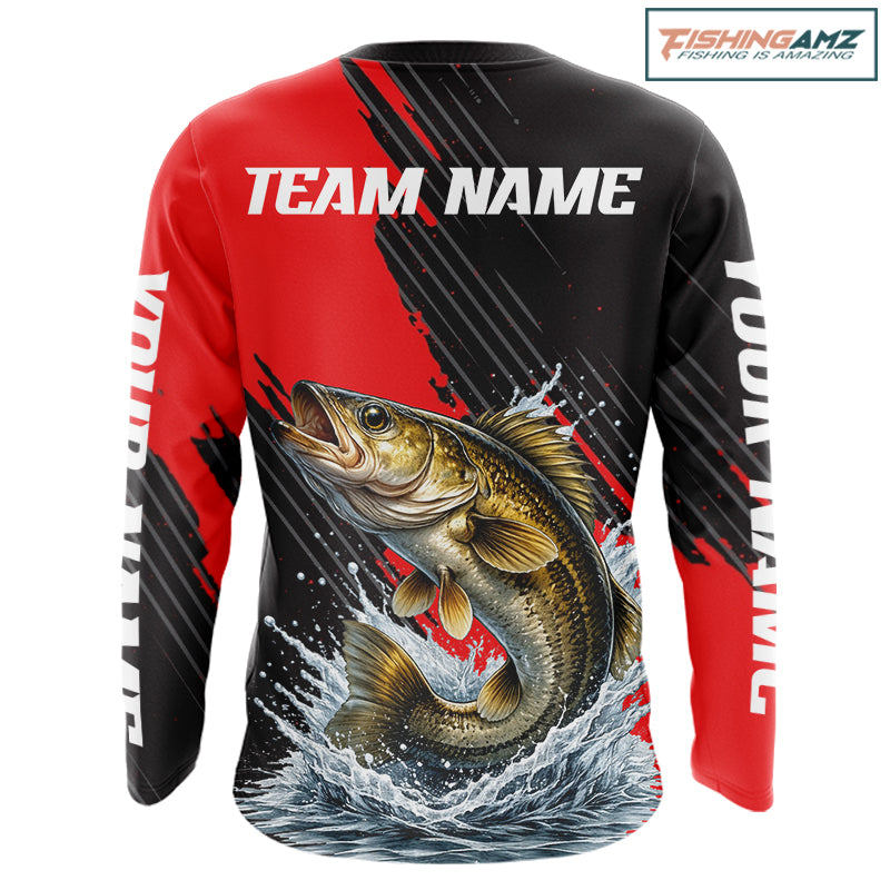 Walleye Fishing Long Sleeve Tournament Shirts, Personalized Walleye Fishing Jerseys NHT585