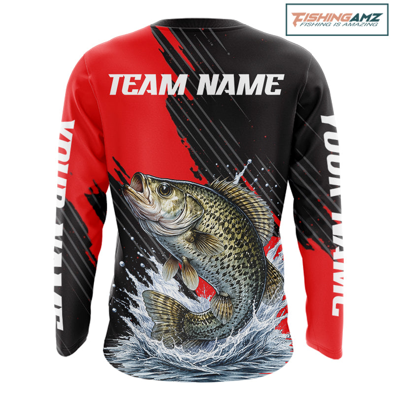 Crappie Fishing Long Sleeve Tournament Shirts, Personalized Crappie Fishing Jerseys NHT586
