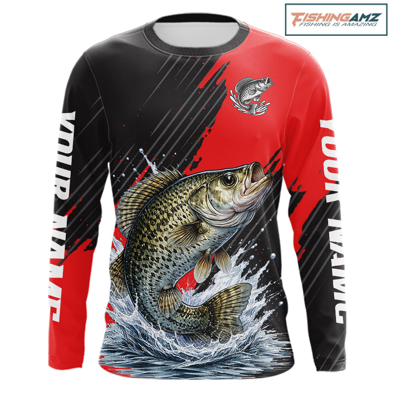 Crappie Fishing Long Sleeve Tournament Shirts, Personalized Crappie Fishing Jerseys NHT586