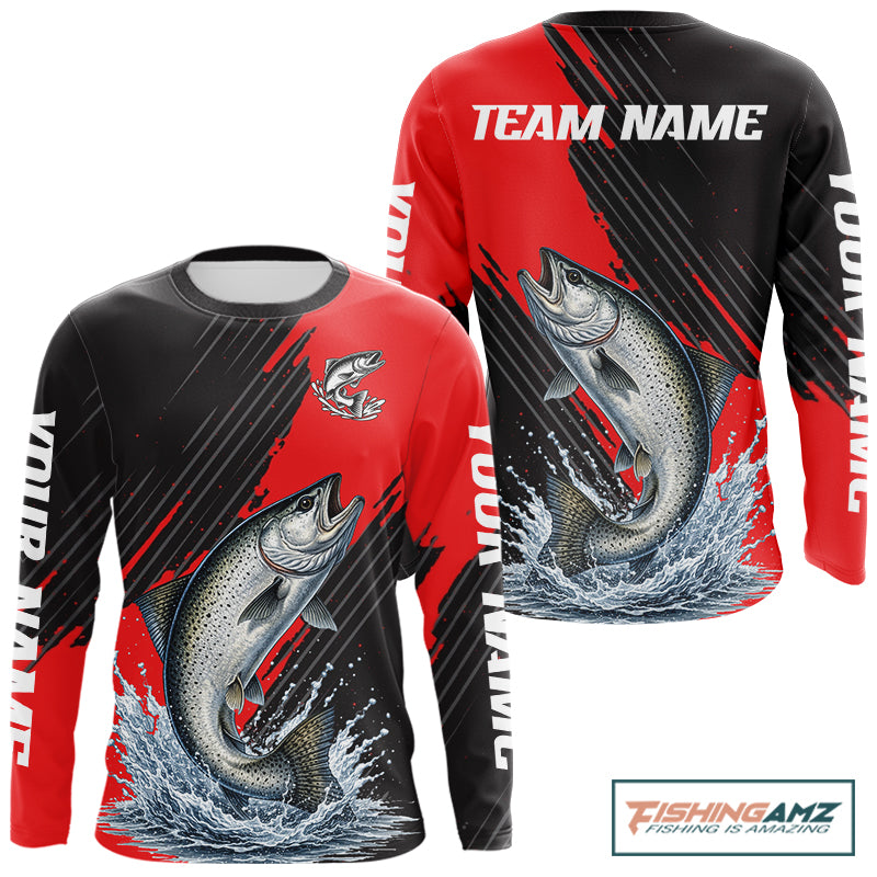 Chinook Salmon Fishing Long Sleeve Tournament Shirts, Personalized Salmon Fishing Jerseys NHT587