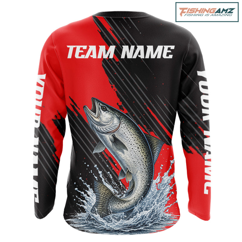 Chinook Salmon Fishing Long Sleeve Tournament Shirts, Personalized Salmon Fishing Jerseys NHT587