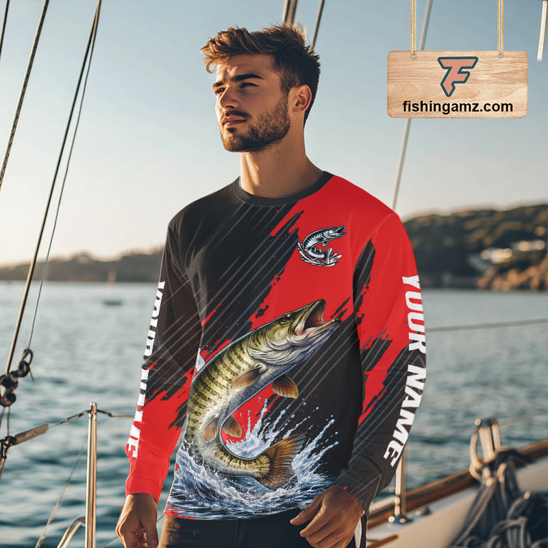 Musky Fishing Long Sleeve Tournament Shirts, Personalized Musky Fishing Jerseys NHT588