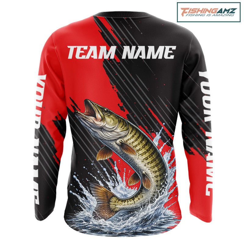 Musky Fishing Long Sleeve Tournament Shirts, Personalized Musky Fishing Jerseys NHT588