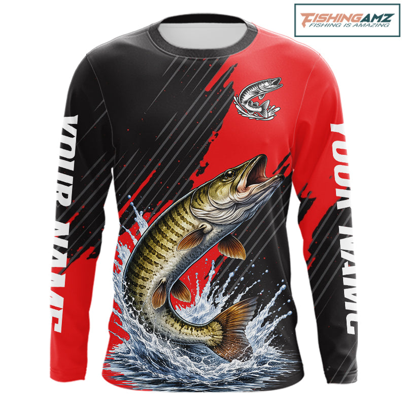 Musky Fishing Long Sleeve Tournament Shirts, Personalized Musky Fishing Jerseys NHT588