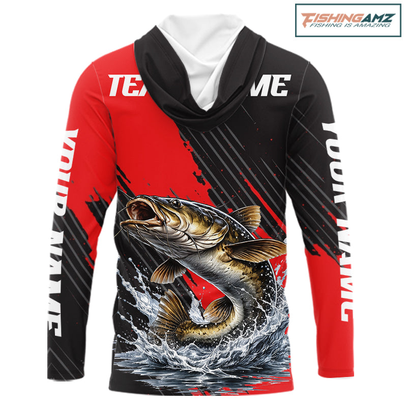 Hooded Catfish Fishing Long Sleeve Tournament Shirts, Personalized Catfish Fishing Jerseys NHT589