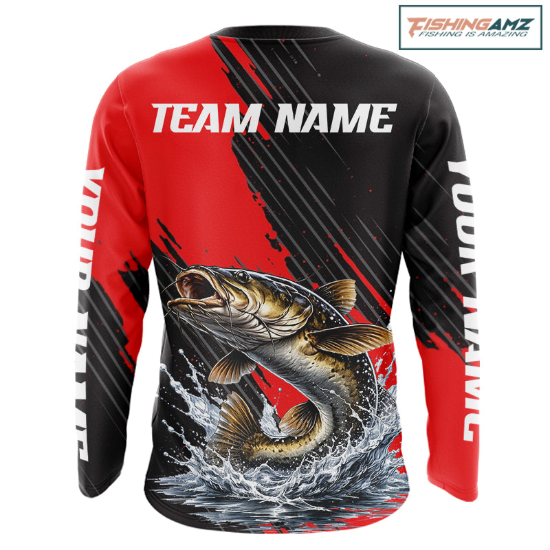 Catfish Fishing Long Sleeve Tournament Shirts, Personalized Catfish Fishing Jerseys NHT589