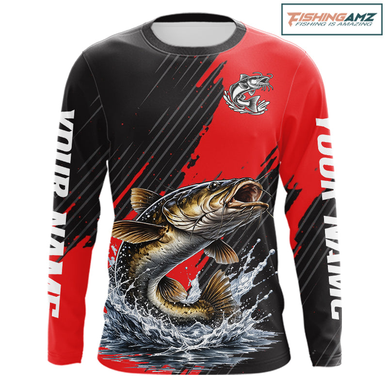 Catfish Fishing Long Sleeve Tournament Shirts, Personalized Catfish Fishing Jerseys NHT589
