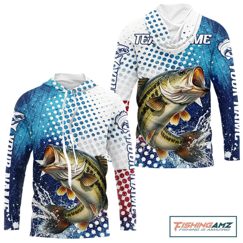 Design Texas Flag Bass Fishing Shirts, Texas Bass Fishing Shirts Hooded Long Sleeve NHT603
