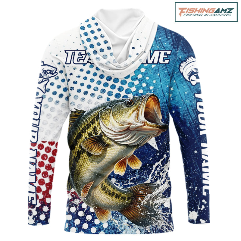 Design Texas Flag Bass Fishing Shirts, Texas Bass Fishing Shirts Hooded Long Sleeve NHT603