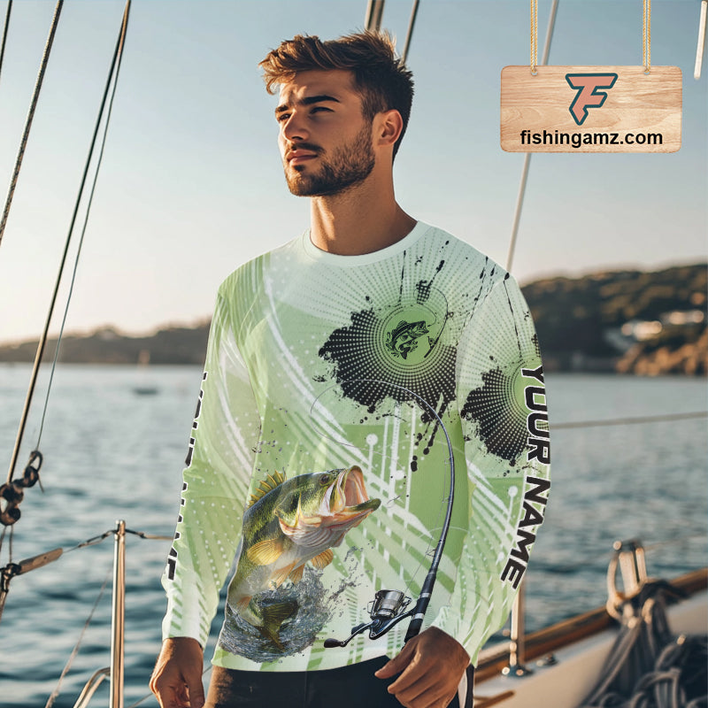 Largemouth Bass Fishing Shirts Long Sleeve, Personalized Fishing Gift NHT379