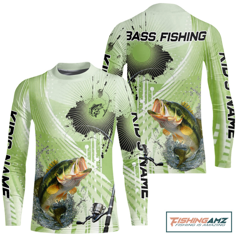 Largemouth Bass Youth Fishing Shirts Long Sleeve, Personalized Fishing Gift NHT379