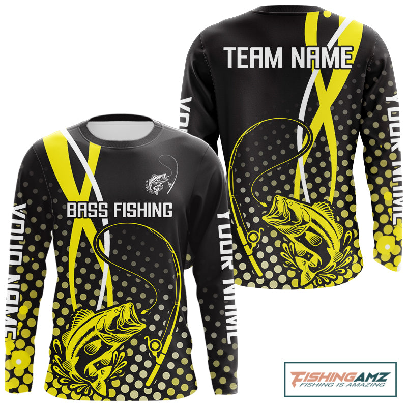 Personalized Bass Fishing Jersey, Bass Fishing Long Sleeve, Fishing Tournament Shirts NHT380