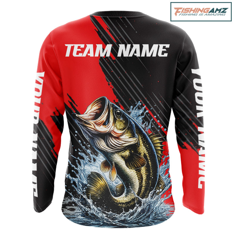 Largemouth Bass Fishing Long Sleeve Tournament Shirts, Personalized Bass Fishing Jerseys