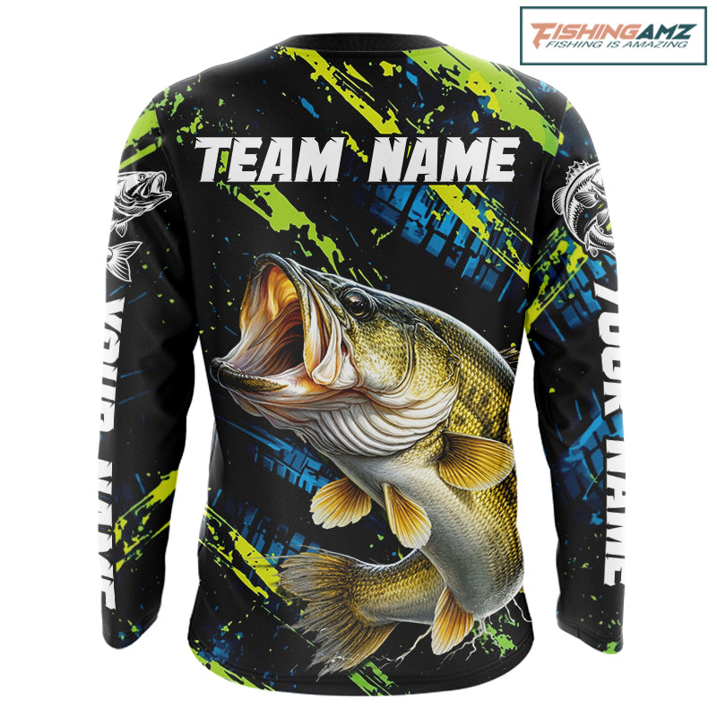 Personalized Bass Fishing Sport Jerseys For Men, Bass Fishing Shirt Long Sleeve NHT494