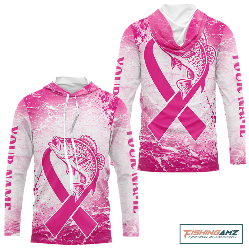 Pink Crappie Fishing Shirt Hooded Long Sleeve, Breast Cancer Awareness Fishing Shirt, Crappie Fisher Gift NHT1472