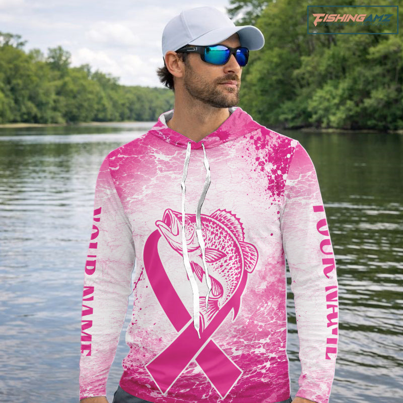 Pink Crappie Fishing Shirt Hooded Long Sleeve, Breast Cancer Awareness Fishing Shirt, Crappie Fisher Gift NHT1472