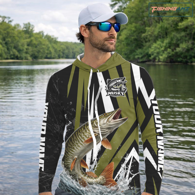 Musky Fishing Custom Long Sleeve Tournament Shirts, Muskie Fishing Shirt Jerseys NHT455
