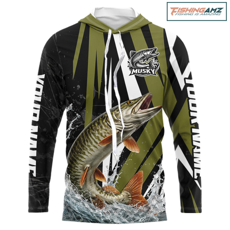 Musky Fishing Custom Long Sleeve Tournament Shirts, Muskie Fishing Shirt Jerseys NHT455