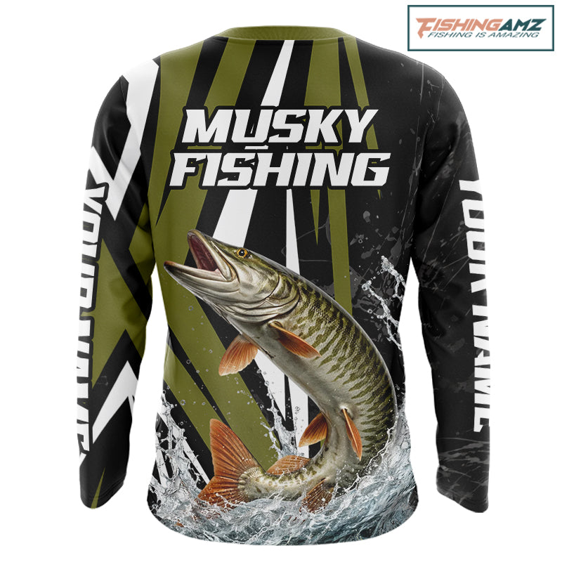 Musky Fishing Custom Long Sleeve Tournament Shirts, Muskie Fishing Shirt Jerseys NHT455