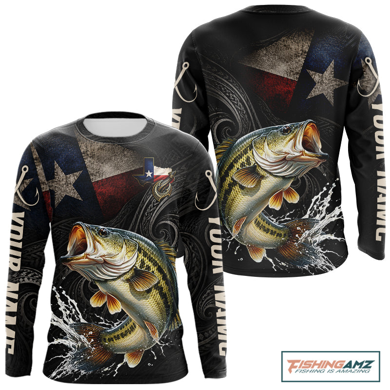 Personalized Texas Largemouth Bass Fishing Shirt – Custom Name Angler Apparel For Fishermen
