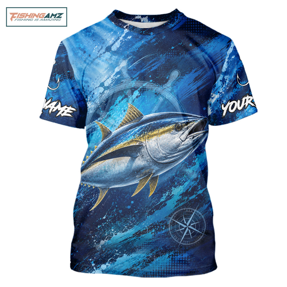 Custom Tuna Fishing Jersey, Personalized Short Sleeve Performance Fishing Shirt NHT1222