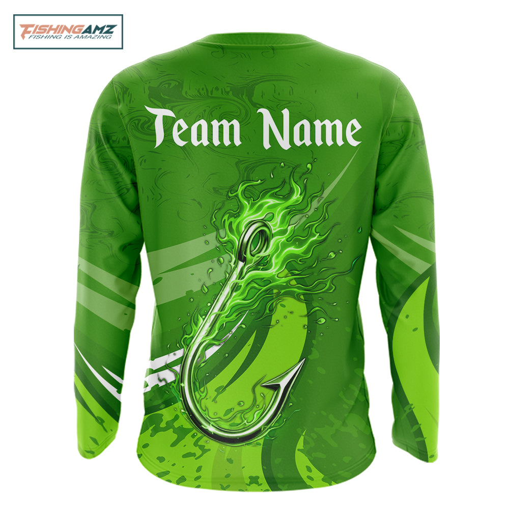 Custom Name St Patrick's Day Long Sleeve Fishing Shirts, St Patty's Day Hook Fishing Jerseys NHT425