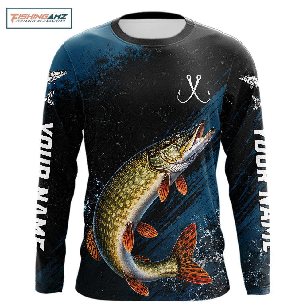 Custom Northern Pike Fishing Jersey Personalized Long Sleeve Shirt For Men NHT1110