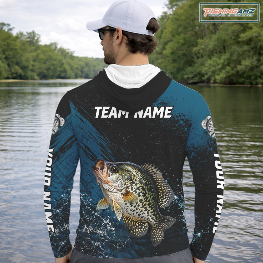 Custom Crappie Fishing Jersey Personalized Long Sleeve Hooded Shirt For Men NHT1111