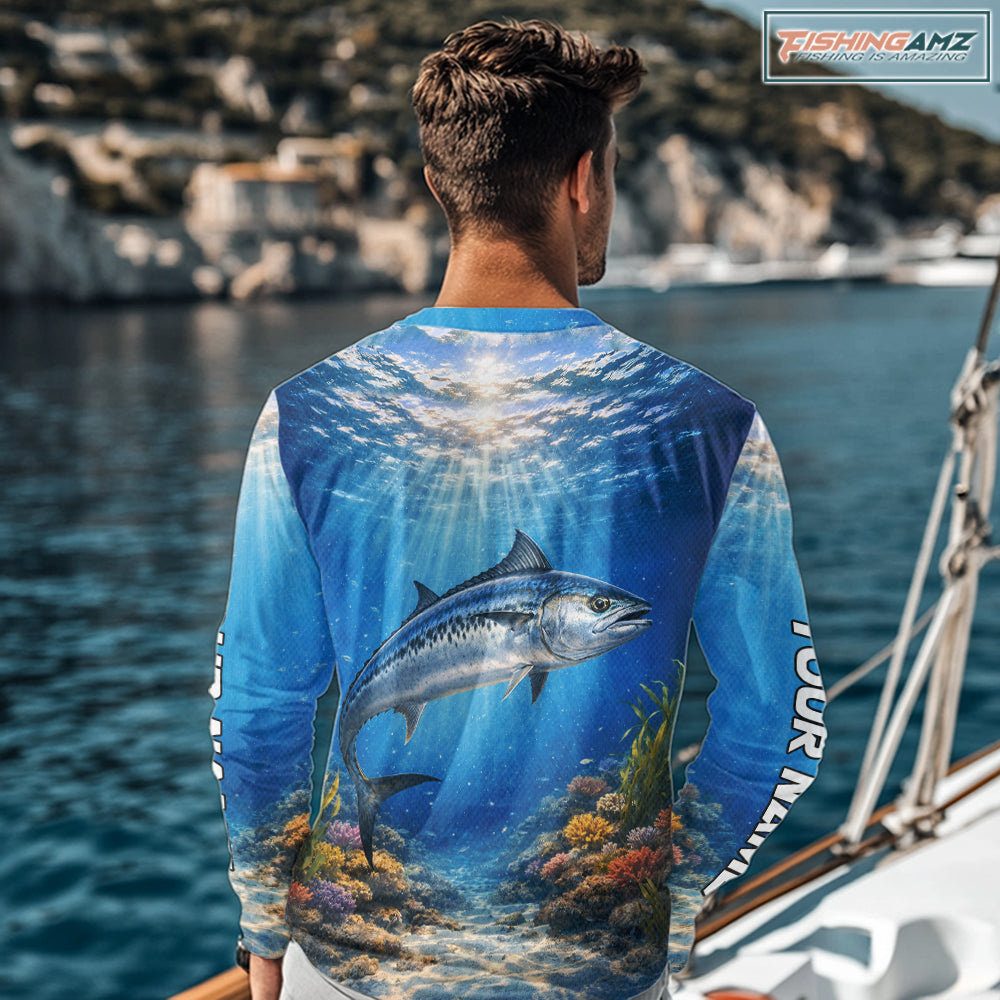 Personalized Offshore Fishing Jerseys, King Mackerel Fishing Shirts Long Sleeve For Men NHT823