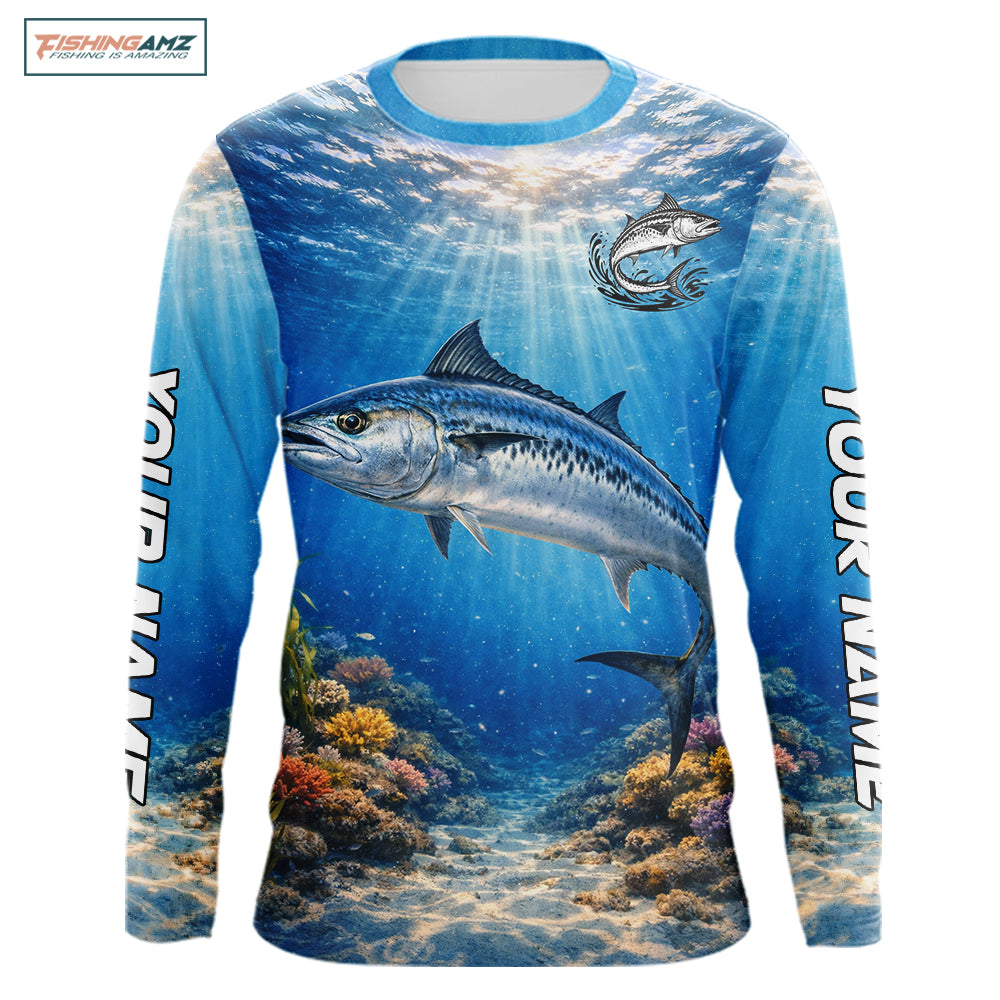 Personalized Offshore Fishing Jerseys, King Mackerel Fishing Shirts Long Sleeve For Men NHT823