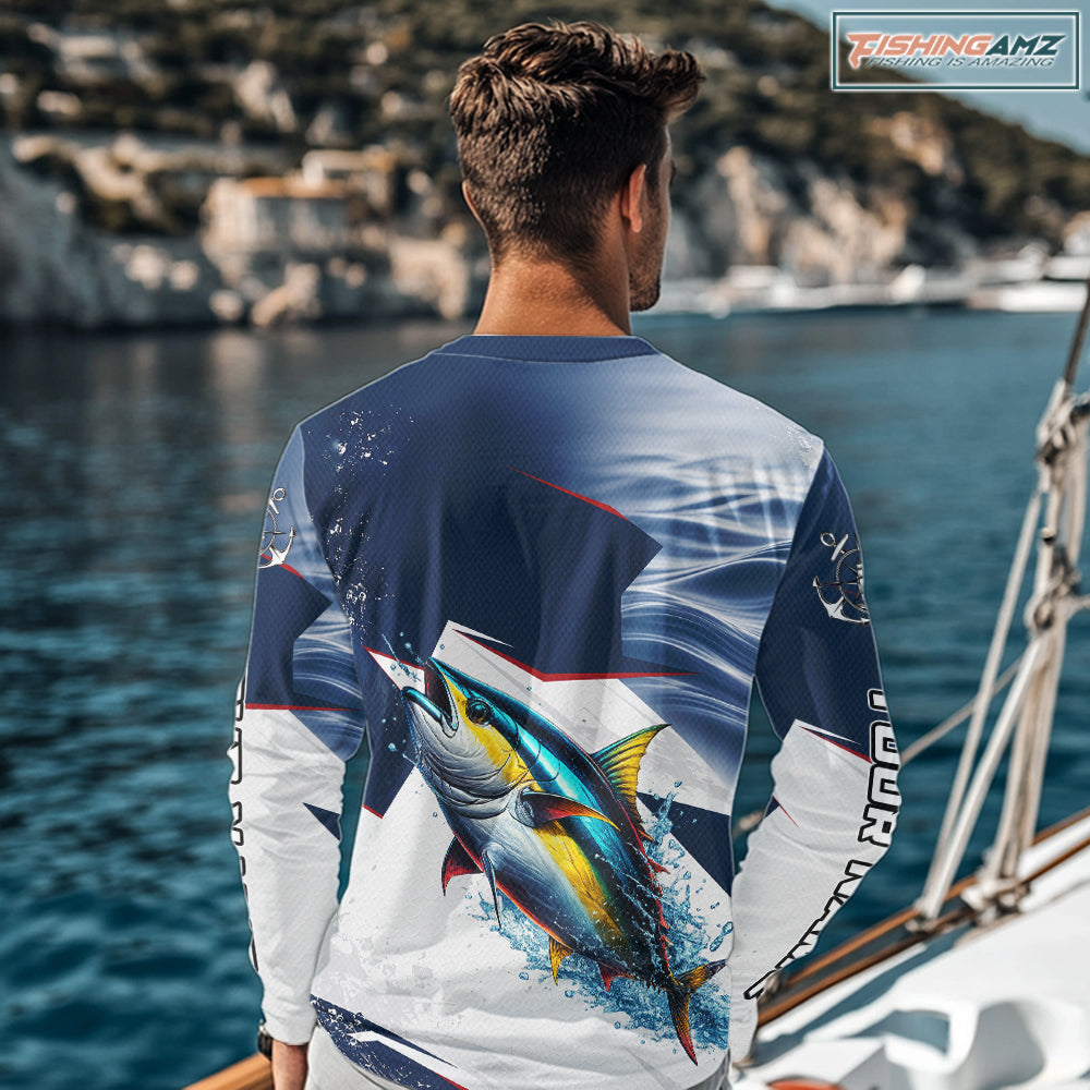 Offshore Sport Fishing Tuna Monster, Long Sleeve Tuna Fishing Jersey For Men NHT1466