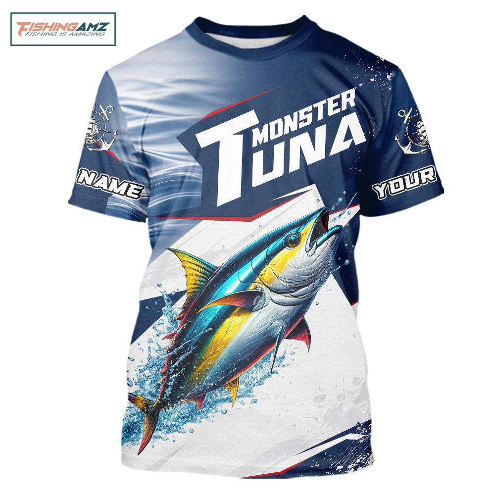 Offshore Sport Fishing Tuna Monster, Short Sleeve Tuna Fishing Jersey For Men NHT1466