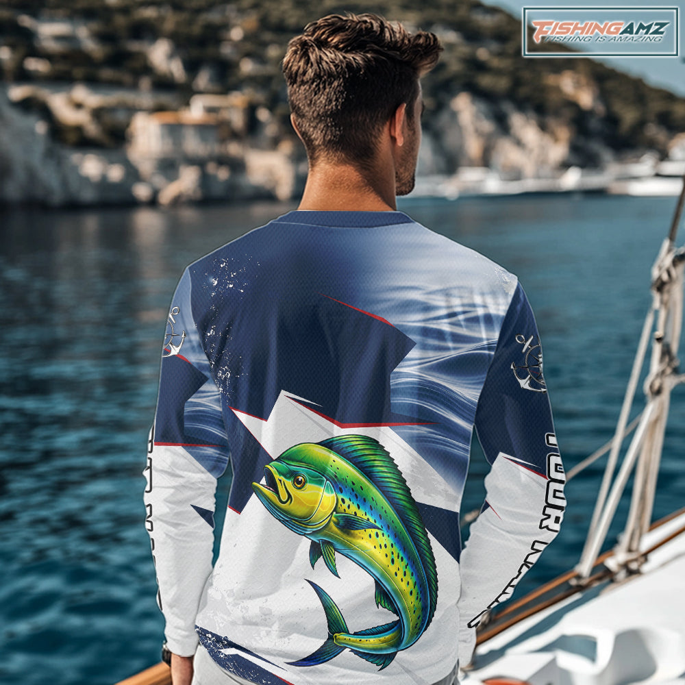 Offshore Sport Fishing Mahi Mahi Monster, Long Sleeve Mahi Mahi Fishing Jersey For Men NHT1468