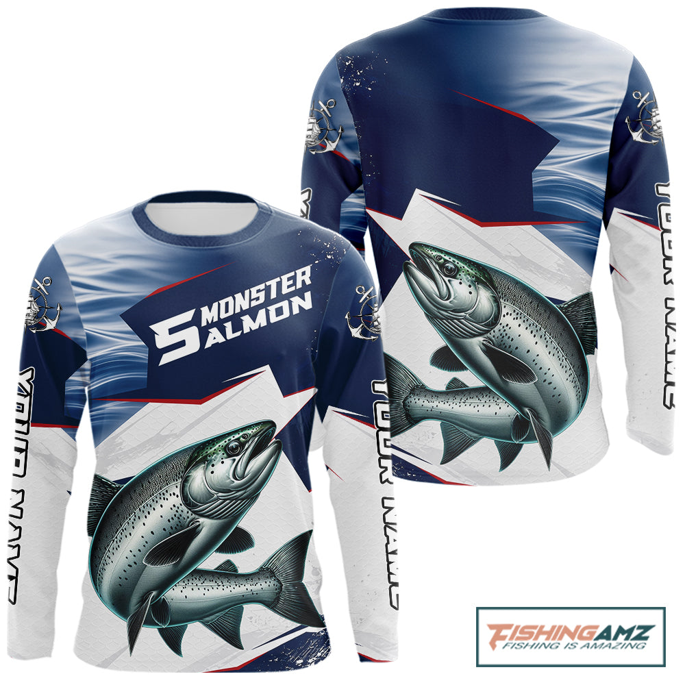 Offshore Sport Fishing Chinook Salmon Monster, Long Sleeve Salmon Fishing Jersey For Men NHT1469