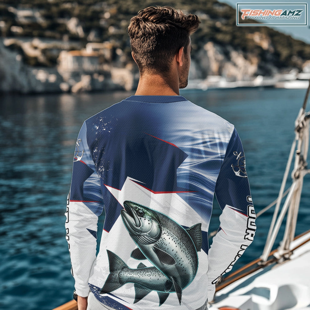 Offshore Sport Fishing Chinook Salmon Monster, Long Sleeve Salmon Fishing Jersey For Men NHT1469