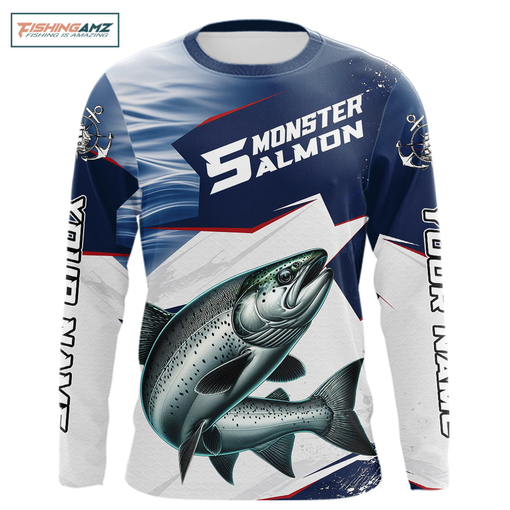 Offshore Sport Fishing Chinook Salmon Monster, Long Sleeve Salmon Fishing Jersey For Men NHT1469